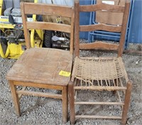 2- antique wooden chairs