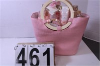 Pink Bag W/ Rose Lotions & Soap (New)