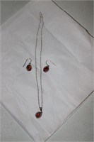 Sterling necklace and earrings