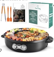 New DUO Electric Smokeless Grill and Hot Pot,