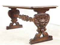Highly Carved Spanish Revival Library Table
