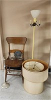 Oak Chair, Lamp, Lamp Shades, Wreath Hook