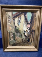 MID CENTURY SIGNED O H E PAINTING