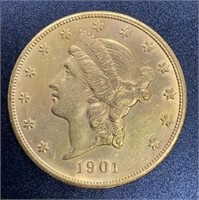 1901 Liberty Head $20 Gold Coin