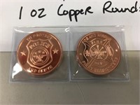 Fire & Police Dept. 1oz Copper Rounds