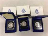 1971, 73 & 75 Canada Silver Dollars