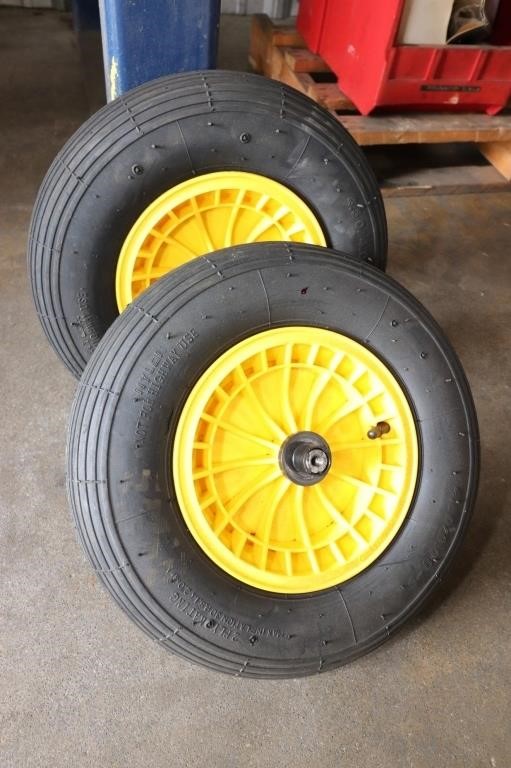 2 Plastic Rim Wheel Barrow Tires - 4.8/4/8  - New