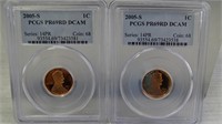 (2) 2005-S Lincoln Cent