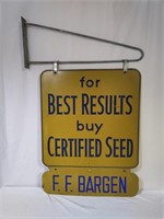 Original 1960 Certified Seed Sign with Hanger