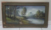 Antique Original Oil Landscape Painting...Sgd Y15E