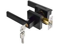 BESTTEN Entry Door Handle with Lock Key BLACK 3PK