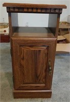 Small Wooden End Table w/ Cabinet