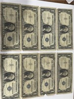 8 1957A $1 Silver Certificates