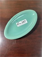 Oval  Teal dish marked BB