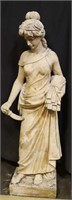 LARGE ROMAN STYLE CARVED SIENNA MARBLE SCULPTURE