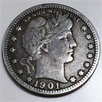 1901 Barber Quarter High Grade