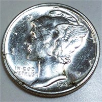 1942-S Mercury Silver Dime Uncirculated