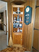 Ceramic Amish Figurines, Wood Clocks, Barometer