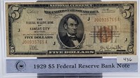 1929 $5 Federal Reserve Bank Note