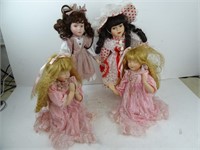 Lot of 4 Vintage Porcelain Dolls - x1 Praying