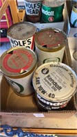 Box lot of Motor Oil containers