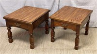 Vintage Wooden Side / End Tables - Pair / Set of 2