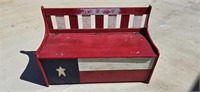 Texas theme bench/storage. 48" Wide, 19-1/4" Deep,