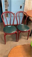 2 Plastic Chairs with Padded Seats