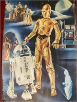 Star Wars C-3P0 R2-D2 Metal Sign 12x8