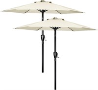 9' Patio Umbrella with Tilt/Crank, 2Pack Beige