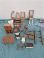 Wood Doll House Play Pieces