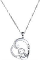 Pretty .10ct White Sapphire Monkey Heart Necklace