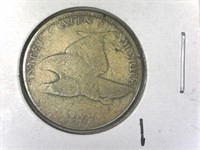 1857 Fling Eagle Cent