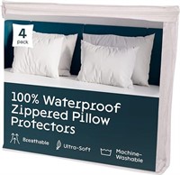 4 Pack Waterproof Pillow Protectors Standard 20x26