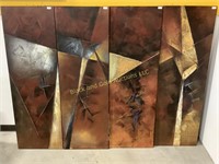 (4) Wall Art Stretched Canvas Panels