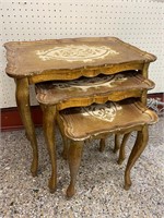 Set of Italian Wood Gold Gilt Nesting Tables