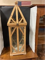 Decorative wood lantern 29” tall