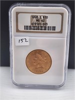 1898 $10 Gold Liberty NGC MS62