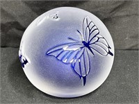 2001 Signed Kelsey Pilgrim Cameo Glass Paperweight
