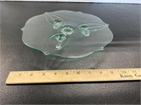 Uranium Glass Footed Plate