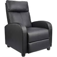 Lacoo Black PU Leather Single Sofa Recliner with P