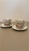 Vintage Coffee Mug & Saucer set Father & Mother