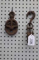 2 Small Antique Pulleys