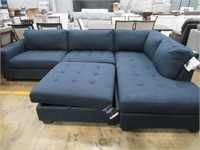 Thomasville 3 Pc. Sectional Sofa Set, Navy Fabric