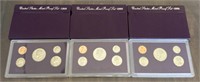 (3) US Mint Proof Coin Sets - 1989, 1990,1991