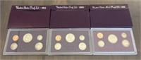 (3) US Proof Coins Sets - 1984, 1985, 1988