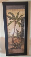 Pair of palm tree prints approx 52 X 22 inches