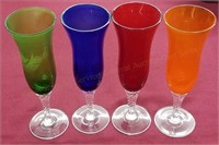 4-Color Stemware Champagne Glass Set