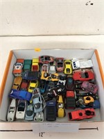 Flat of Hot Wheels & Matchbox Cars