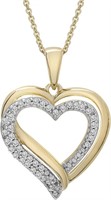 1/10 CTTW Diamond Heart Shaped Pendant Set Looking